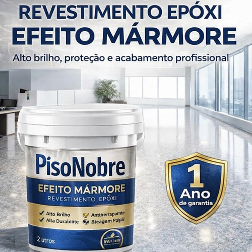 Revestimento de Piso Epóxi com Acabamento de Mármore de Alto Brilho + BRINDE HOJE 🔥Kit Ferramentas de Aplicação🔥