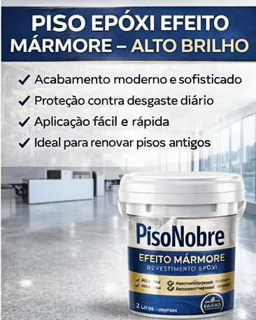 Revestimento de Piso Epóxi com Acabamento de Mármore de Alto Brilho + BRINDE HOJE 🔥Kit Ferramentas de Aplicação🔥